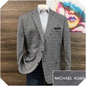 NEW! MICHAEL KORS Mens Blazer Sport Coat Casual Jacket Size 50R Two Button Suit